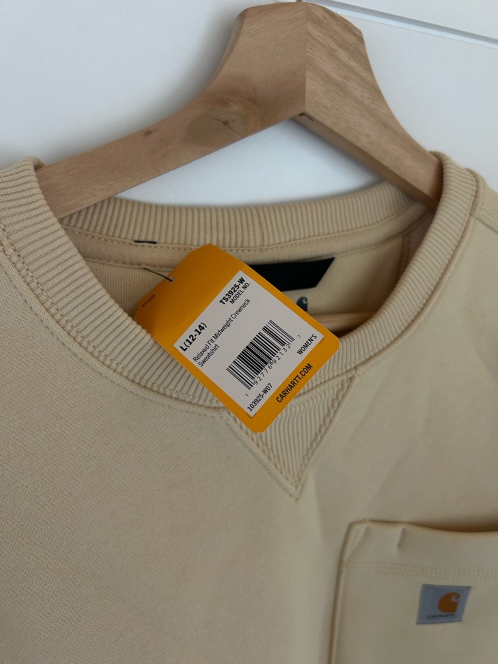 Carhartt Cream Pocket Crewneck Sweatshirt - Picture 3 of 5